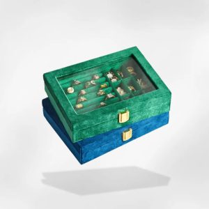 boîte à bijoux avec couvercle transparent