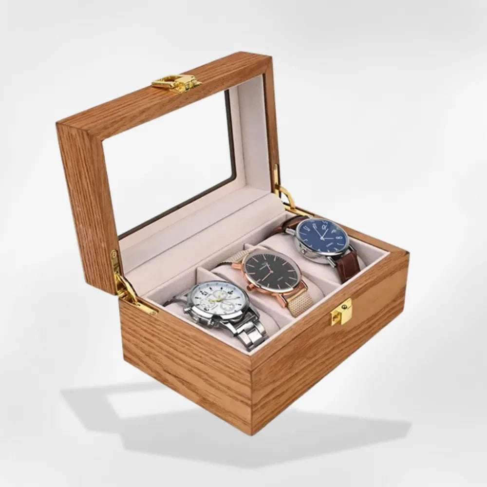 boîte 3 montres en bois