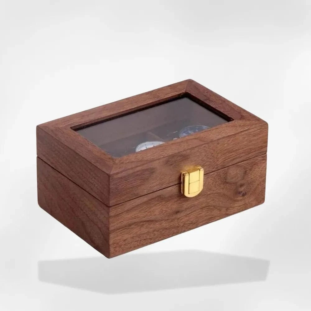 boîte à montre avec couvercle transparent