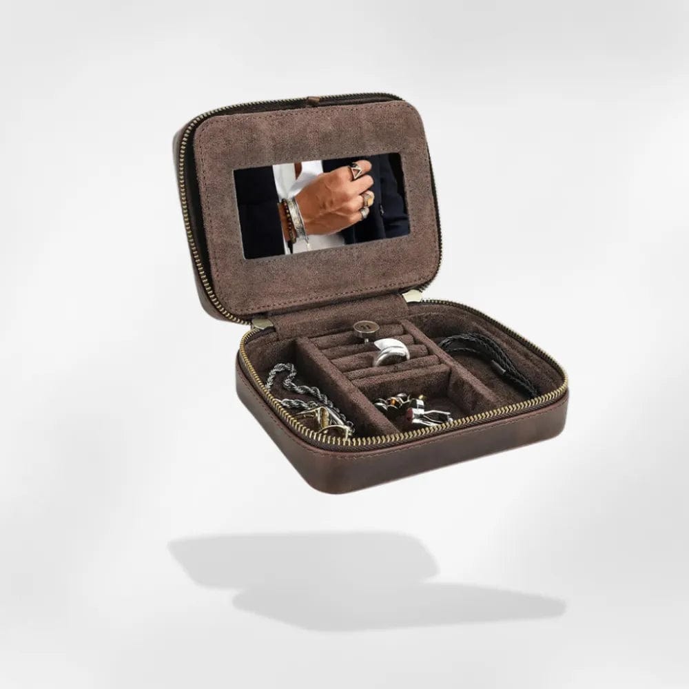 rangement élégant en cuir pour bijoux