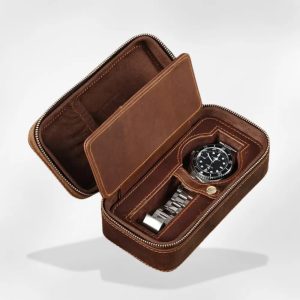 étui montre cuir homme
