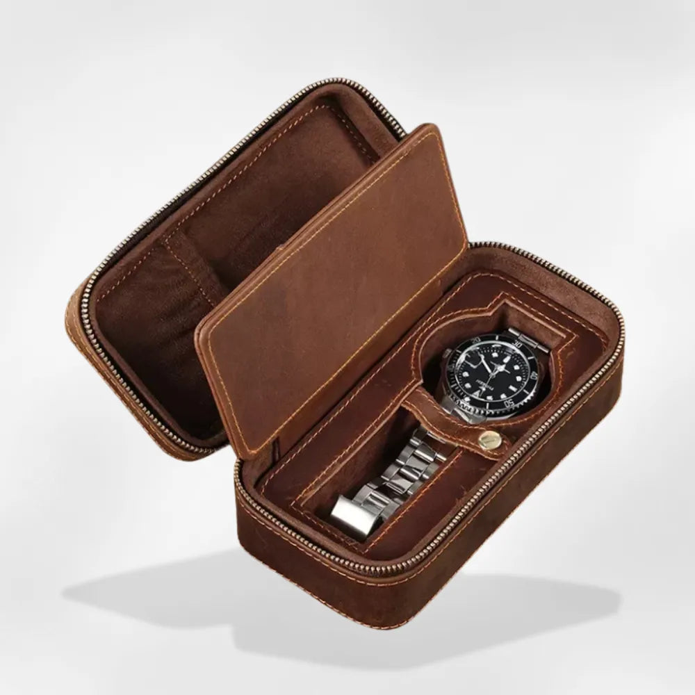 étui montre cuir homme